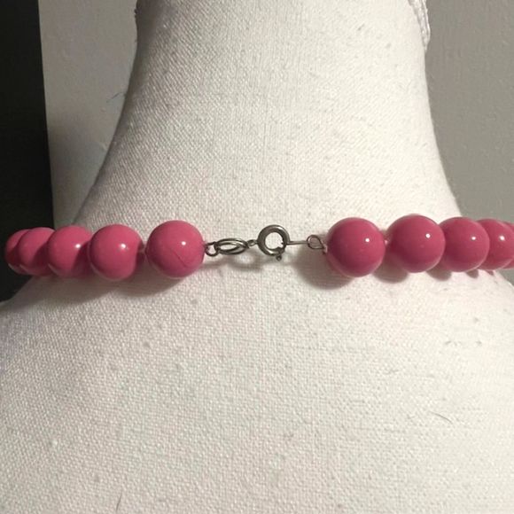 Pink Beads 17 inch Choker Necklace - Picture 3 of 4
